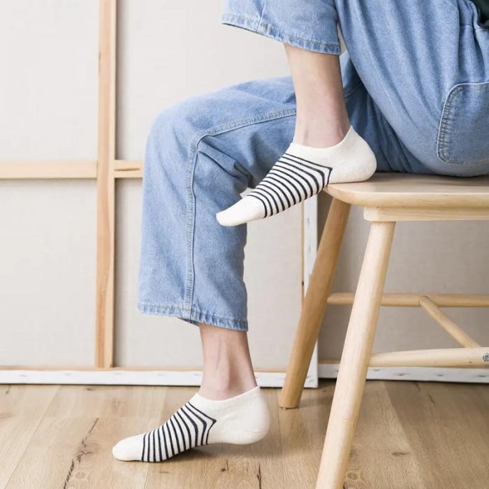 91家纺网 家纺一手货源 找家纺 【男士条纹船袜】男士船袜良品隐形袜条纹棉袜学生透气吸汗男款袜子新