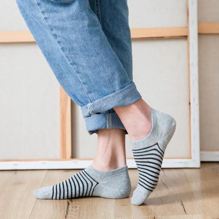 91家纺网 家纺一手货源 找家纺 【男士条纹船袜】男士船袜良品隐形袜条纹棉袜学生透气吸汗男款袜子新