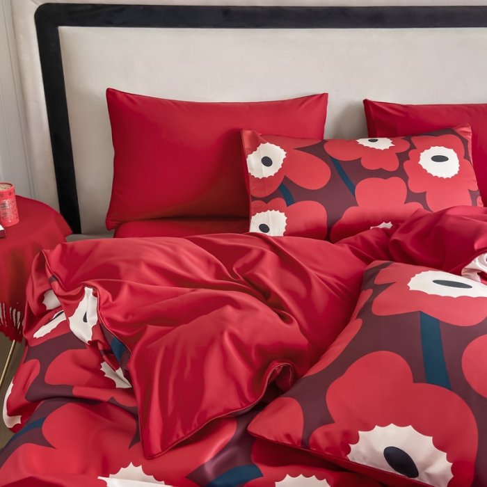 91家纺网 家纺一手货源 找家纺 用心 2022新款家居数码印花婚庆四件套 维尼