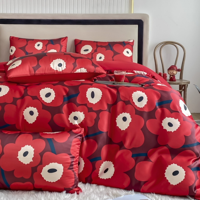 91家纺网 家纺一手货源 找家纺 用心 2022新款家居数码印花婚庆四件套 维尼