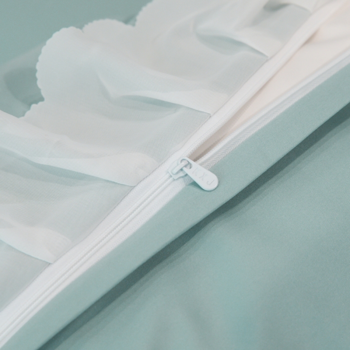 91家纺网 家纺一手货源 找家纺 狂想家 2025新款曲奇水洗真丝系列四件套 曲奇豆绿