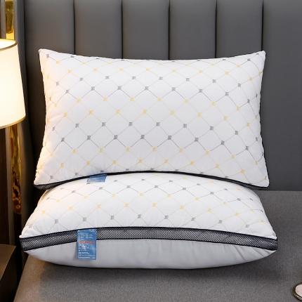 91家纺网 家纺一手货源 找家纺 珍贝家纺 2024新款满天星刺绣枕芯枕头直播一只装 满天星双边-48*74cm