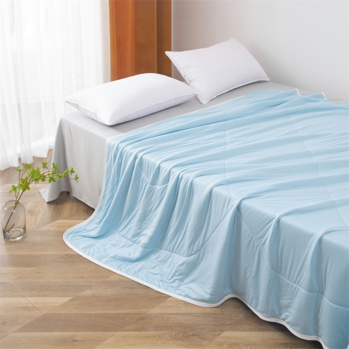 91家纺网 家纺一手货源 找家纺 一条棉被 2022新款针织棉夏被 浅蓝