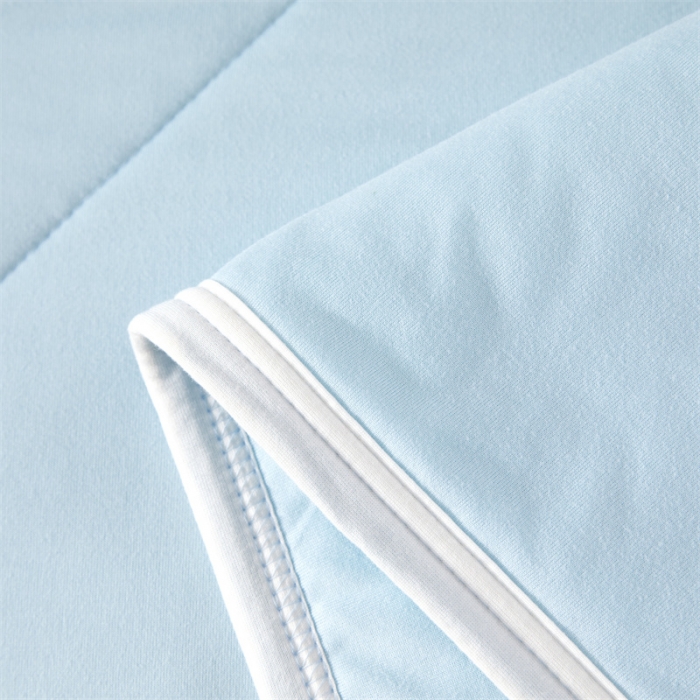 91家纺网 家纺一手货源 找家纺 一条棉被 2022新款针织棉夏被 浅蓝