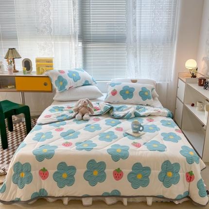 91家纺网 家纺一手货源 找家纺 （总）昔可 2022新款卡通包边牛奶丝针织夏被