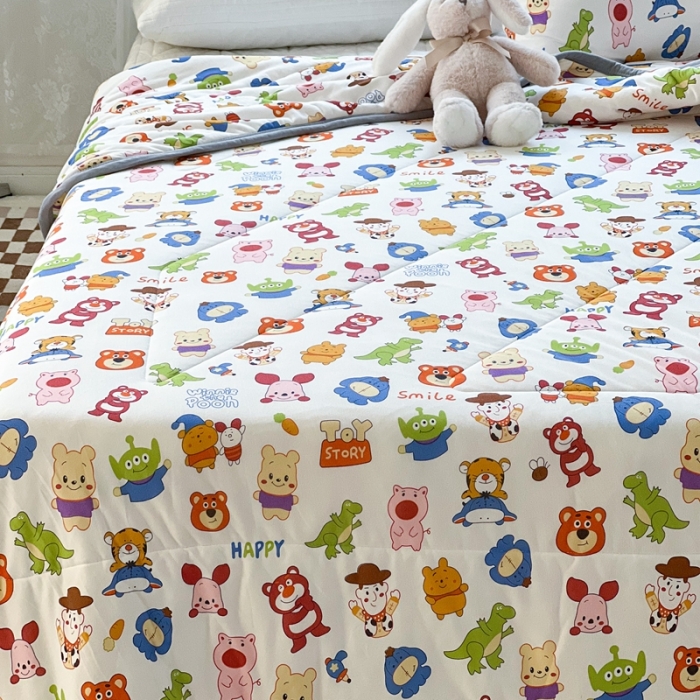 91家纺网 家纺一手货源 找家纺 昔可 2022新款包边牛奶丝针织夏被 小乐园