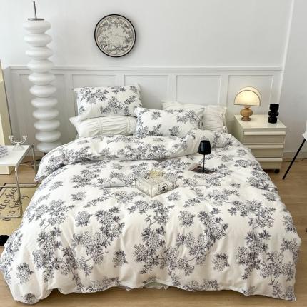 91家纺网 家纺一手货源 找家纺 昔可 2022新款全棉梦幻花园系列印花四件套 夏日花园