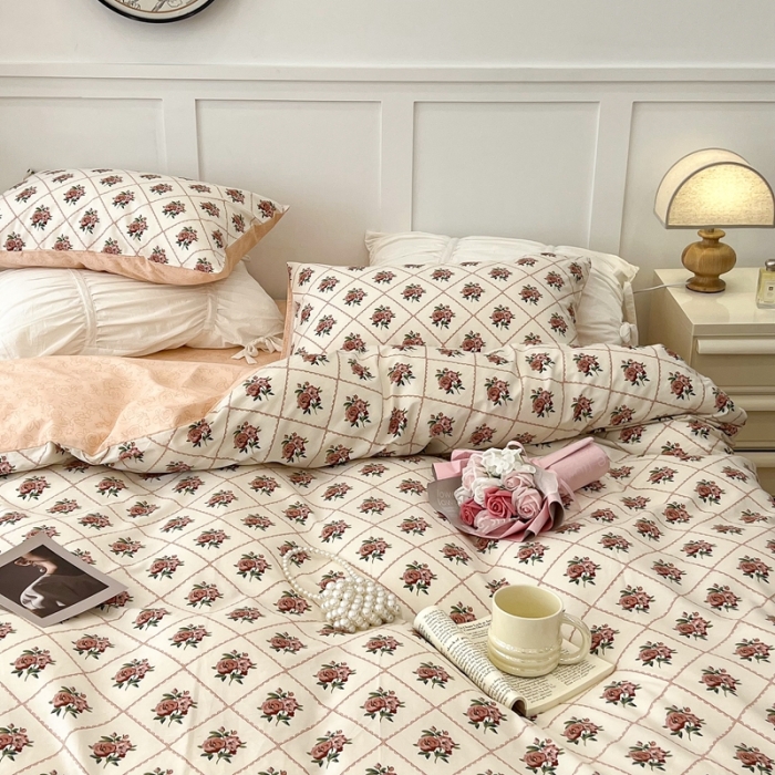 91家纺网 家纺一手货源 找家纺 昔可 2022新款全棉梦幻花园系列印花四件套 南法假日