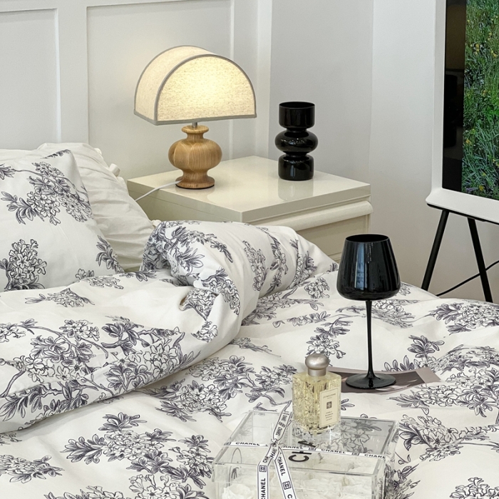 91家纺网 家纺一手货源 找家纺 昔可 2022新款全棉梦幻花园系列印花四件套 夏日花园