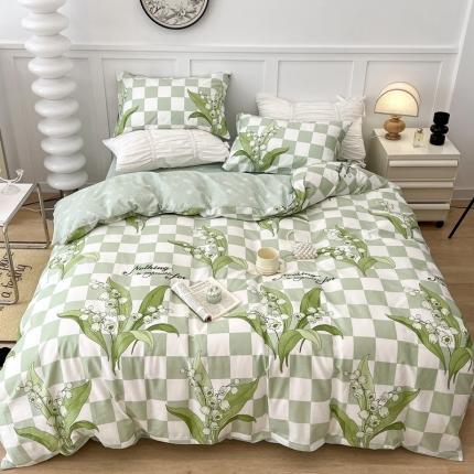 昔可 2022新款全棉梦幻花园系列印花四件套 夏日铃兰