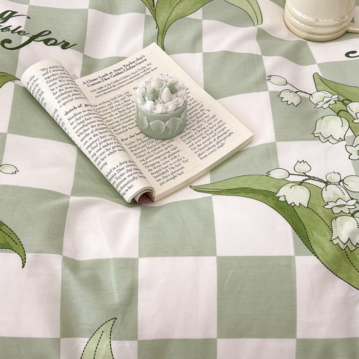 91家纺网 家纺一手货源 找家纺 昔可 2022新款全棉梦幻花园系列印花四件套 夏日铃兰