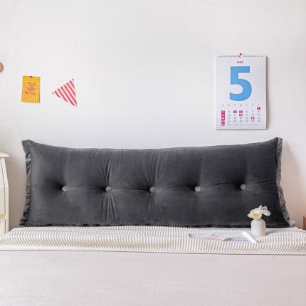 91家纺网 家纺一手货源 找家纺 一兰 2022新款水晶绒花边款床头靠垫床上大靠枕 莉迪亚-深岩灰