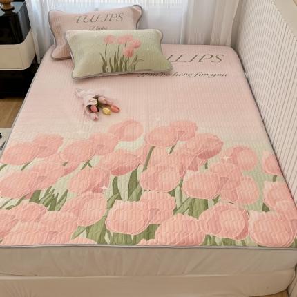 91家纺网 家纺一手货源 找家纺 （总）昔可 2022新款ins风小清新床笠款乳胶凉席三件套