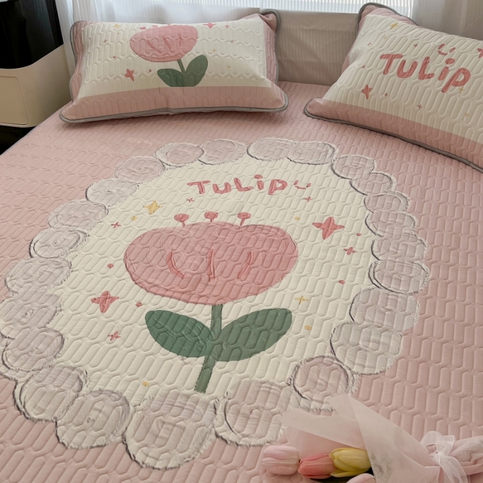 91家纺网 家纺一手货源 找家纺 （总）昔可 2022新款ins风小清新床笠款乳胶凉席三件套