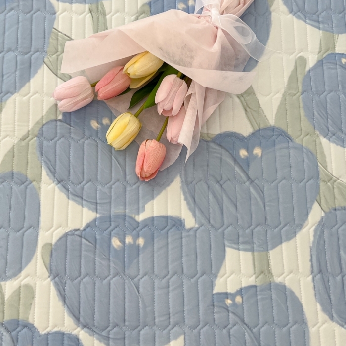 91家纺网 家纺一手货源 找家纺 昔可 2022新款ins风小清新床笠款乳胶凉席三件套 床笠款-海德公园