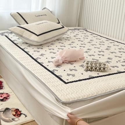 昔可 2022新款ins风小清新床笠款乳胶凉席三件套 床笠款-赫本法式蝴蝶结