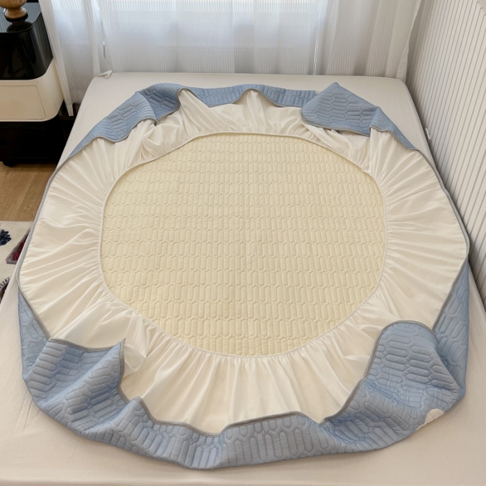 91家纺网 家纺一手货源 找家纺 昔可 2022新款ins风小清新床笠款乳胶凉席三件套 床笠款-夏日郁金香