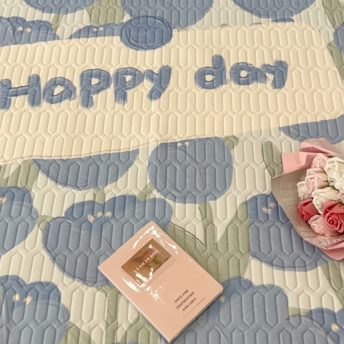 91家纺网 家纺一手货源 找家纺 昔可 2022新款ins风小清新床裙款乳胶凉席三件套 床裙款-海德公园