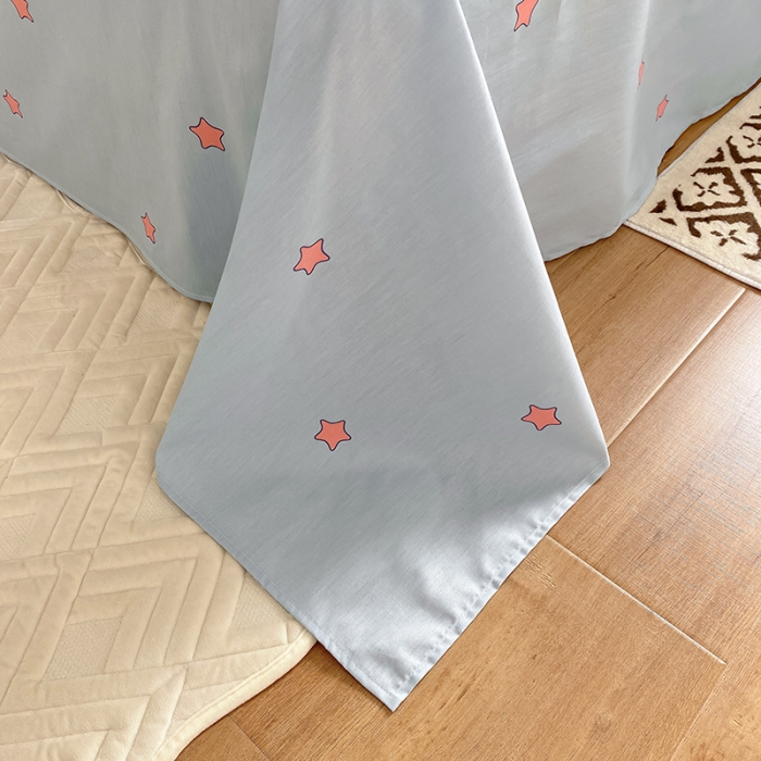 91家纺网 家纺一手货源 找家纺 田野 2022新款13372全棉小清新印花四件套 海豚之恋