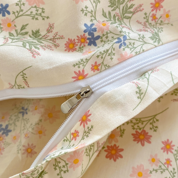 91家纺网 家纺一手货源 找家纺 田野 2022新款13372全棉小清新印花四件套 花束