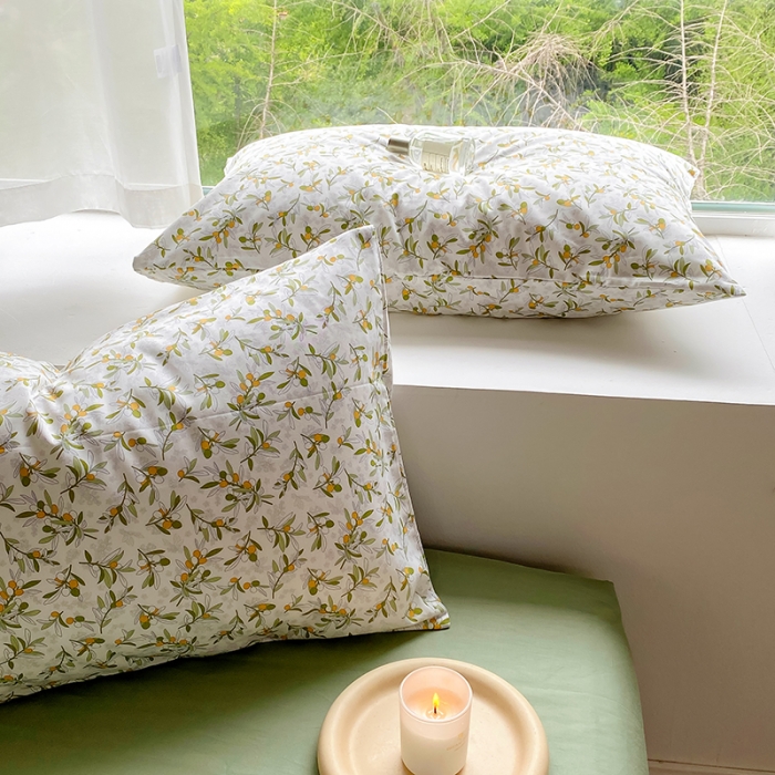 91家纺网 家纺一手货源 找家纺 田野 2022新款13372全棉小清新印花四件套 景色