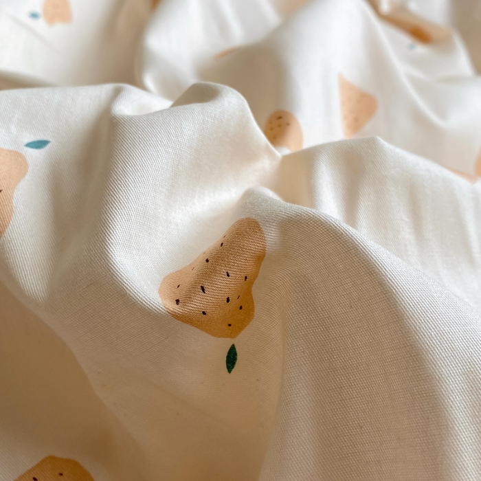 91家纺网 家纺一手货源 找家纺 田野 2022新款13372全棉小清新印花四件套 梨落