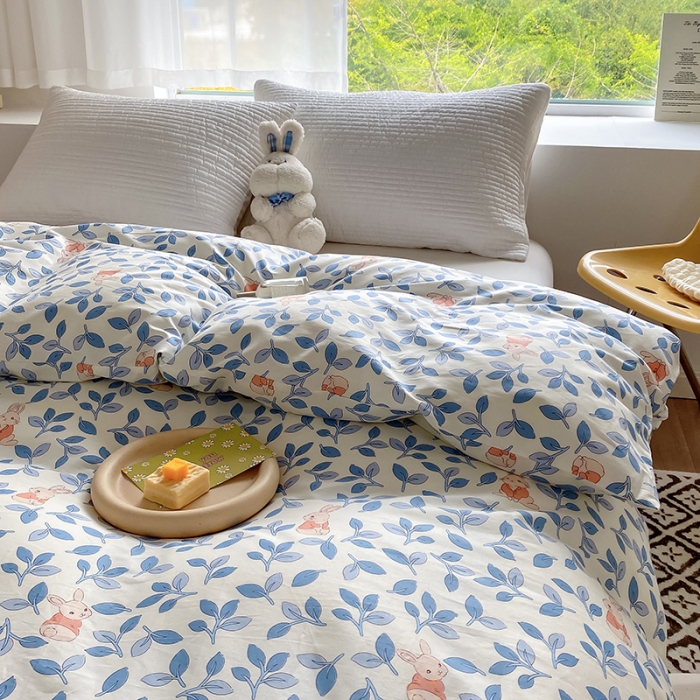 91家纺网 家纺一手货源 找家纺 田野 2022新款40支13372全棉单被套 菲菲兔