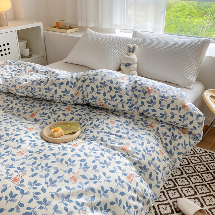 91家纺网 家纺一手货源 找家纺 田野 2022新款40支13372全棉单被套 菲菲兔