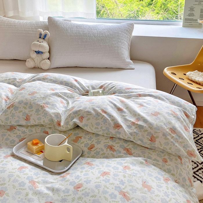 91家纺网 家纺一手货源 找家纺 田野 2022新款40支13372全棉单被套 玉兔