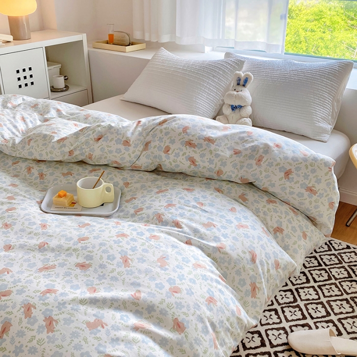 91家纺网 家纺一手货源 找家纺 田野 2022新款40支13372全棉单被套 玉兔