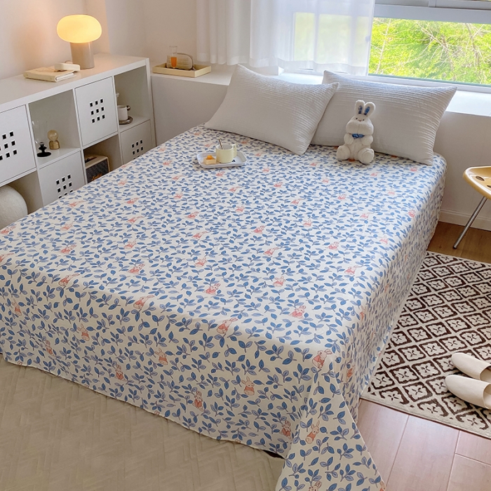 91家纺网 家纺一手货源 找家纺 田野 2022新款40支13372全棉单床单 菲菲兔