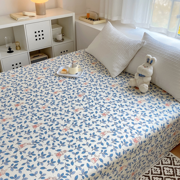 91家纺网 家纺一手货源 找家纺 田野 2022新款40支13372全棉单床单 菲菲兔