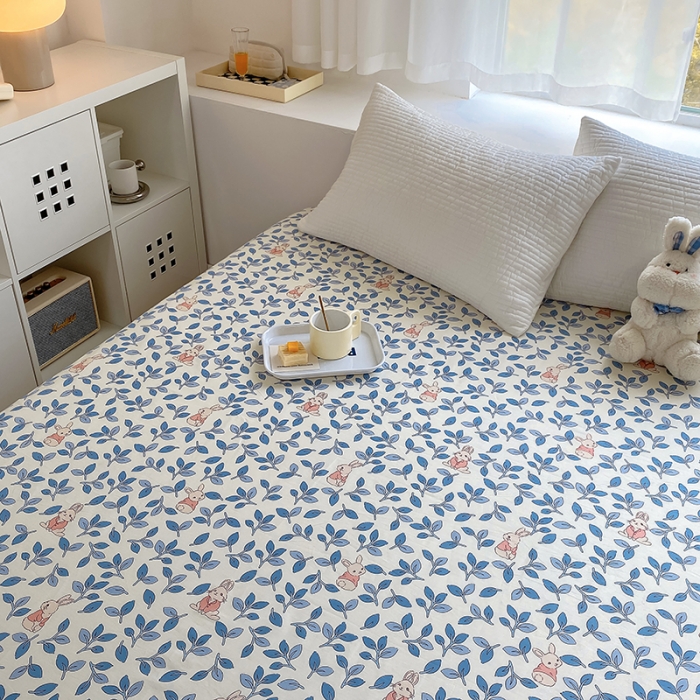 91家纺网 家纺一手货源 找家纺 田野 2022新款40支13372全棉单床单 菲菲兔