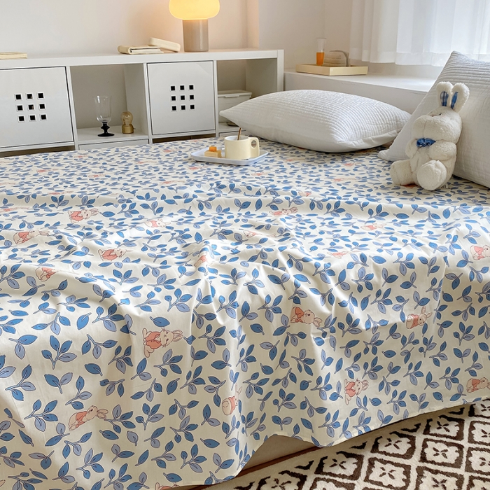 91家纺网 家纺一手货源 找家纺 田野 2022新款40支13372全棉单床单 菲菲兔