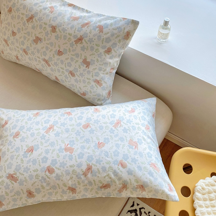 91家纺网 家纺一手货源 找家纺 田野 2022新款40支13372全棉单枕头 玉兔