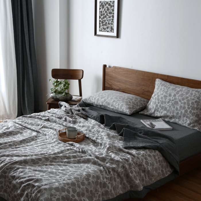 91家纺网 家纺一手货源 找家纺 安莱生活 2022新款棉麻夏被（可随意混搭） 棉麻-灰