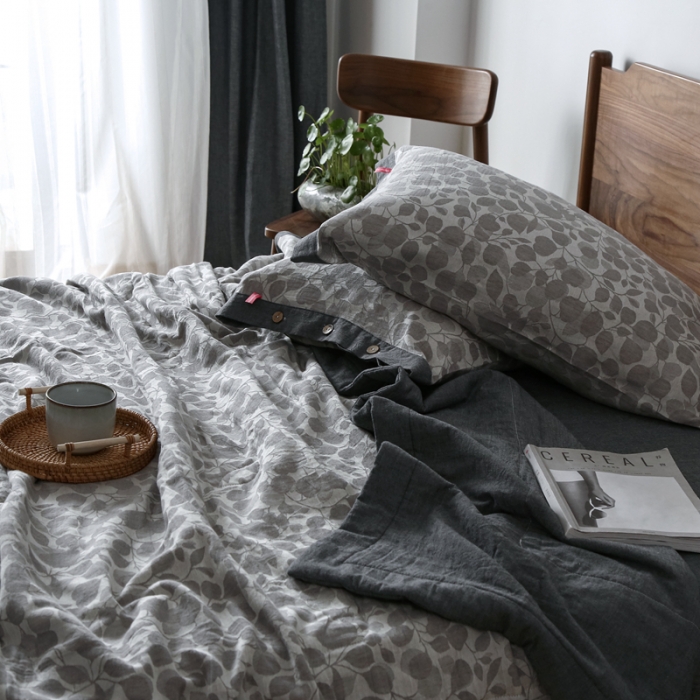 91家纺网 家纺一手货源 找家纺 安莱生活 2022新款棉麻夏被（可随意混搭） 棉麻-灰
