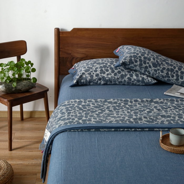 91家纺网 家纺一手货源 找家纺 安莱生活 2022新款棉麻夏被（可随意混搭） 棉麻-蓝