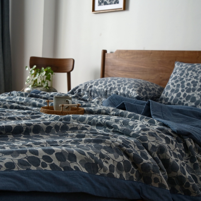 91家纺网 家纺一手货源 找家纺 安莱生活 2022新款棉麻夏被（可随意混搭） 棉麻-蓝