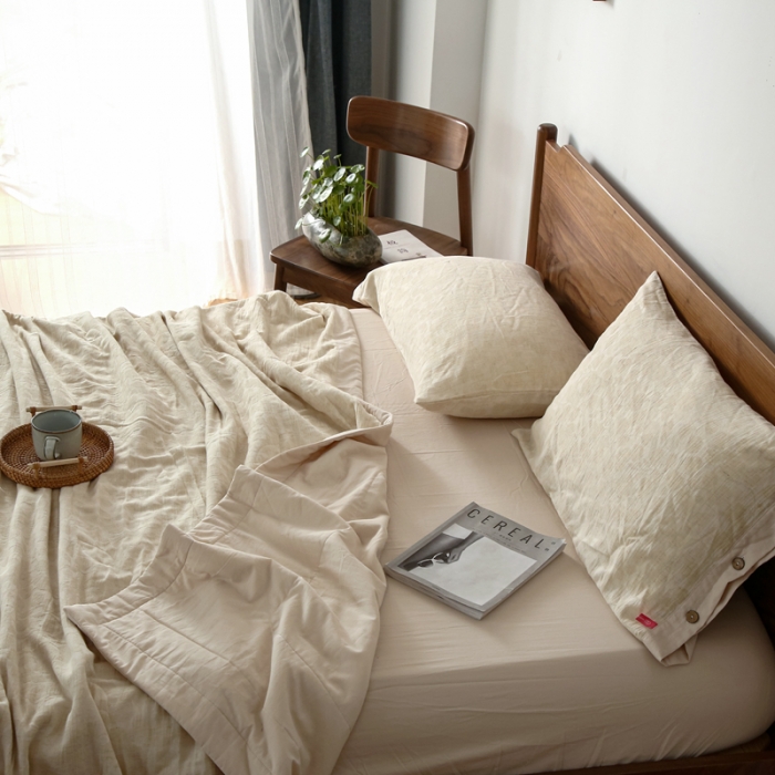 91家纺网 家纺一手货源 找家纺 安莱生活 2022新款棉麻夏被（可随意混搭） 棉麻-米