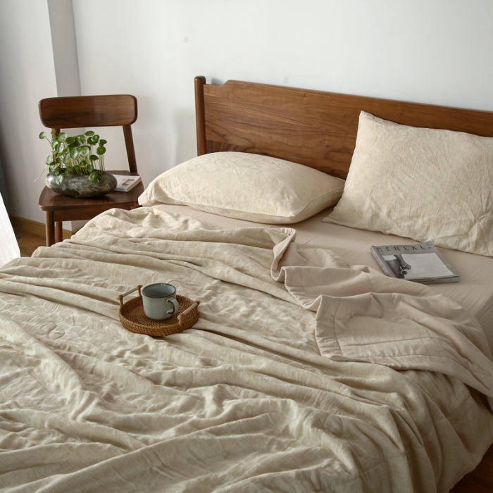 91家纺网 家纺一手货源 找家纺 安莱生活 2022新款棉麻夏被（可随意混搭） 棉麻-米