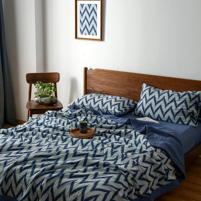 91家纺网 家纺一手货源 找家纺 安莱生活 2022新款海澜夏被 海澜-蓝 可随意混搭