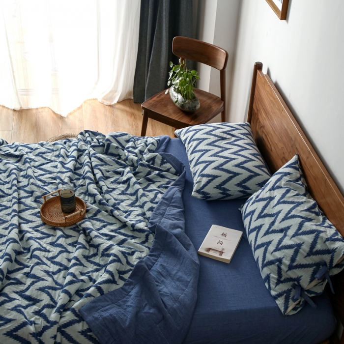 91家纺网 家纺一手货源 找家纺 安莱生活 2022新款海澜夏被 海澜-蓝 可随意混搭