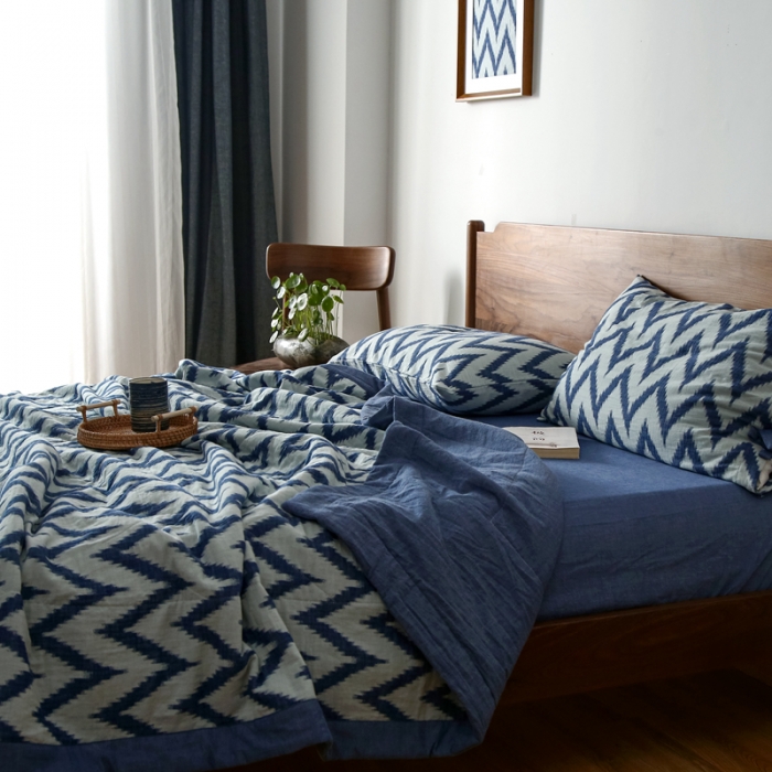 91家纺网 家纺一手货源 找家纺 安莱生活 2022新款海澜夏被 海澜-蓝 可随意混搭