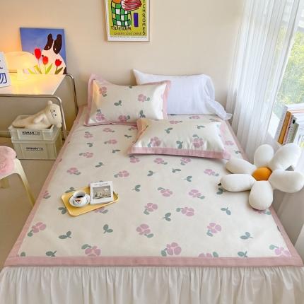 91家纺网 家纺一手货源 找家纺 时年 2022新款全工艺环保数码印花高品质水洗冰丝凉席 夏朵