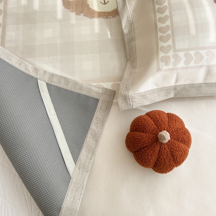 91家纺网 家纺一手货源 找家纺 时年 2022新款全工艺环保数码印花高品质水洗冰丝凉席 爱心熊