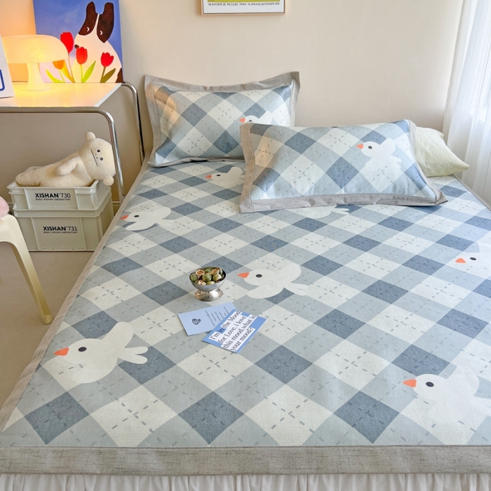 91家纺网 家纺一手货源 找家纺 时年 2022新款全工艺环保数码印花高品质水洗冰丝凉席 和平鸽