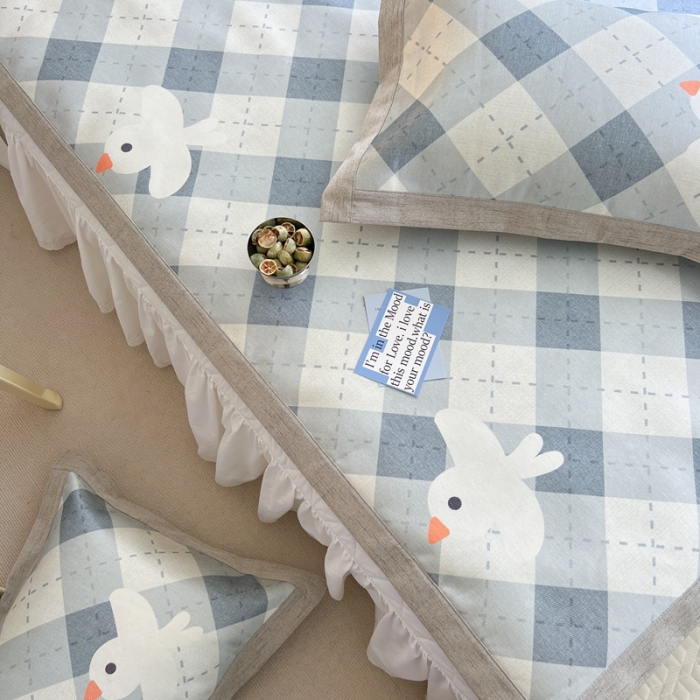 91家纺网 家纺一手货源 找家纺 时年 2022新款全工艺环保数码印花高品质水洗冰丝凉席 和平鸽