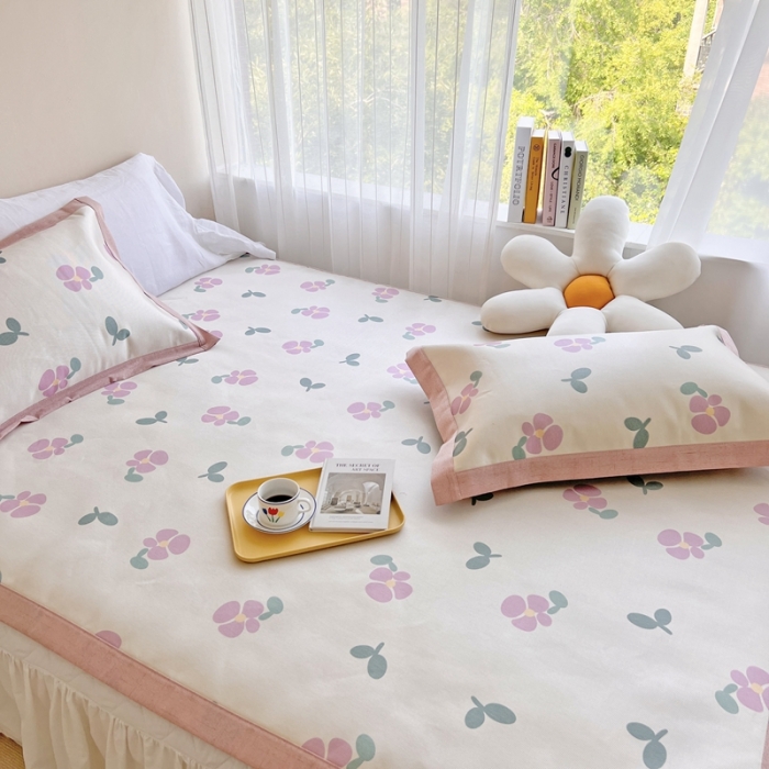 91家纺网 家纺一手货源 找家纺 时年 2022新款全工艺环保数码印花高品质水洗冰丝凉席 夏朵