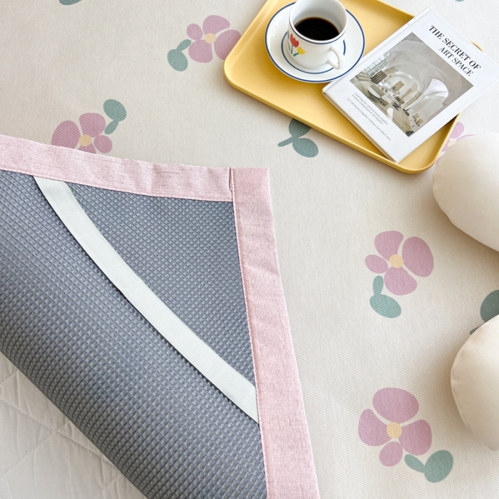 91家纺网 家纺一手货源 找家纺 时年 2022新款全工艺环保数码印花高品质水洗冰丝凉席 夏朵